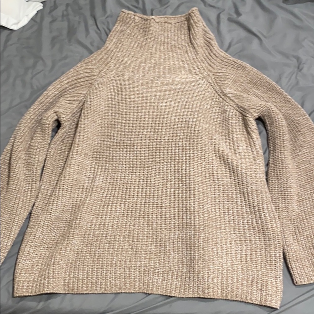 Brown Turtleneck Bell Sleeve Sweater M NWT